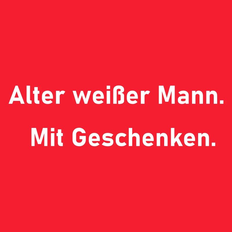 alter weißer Mann mit Geschenken