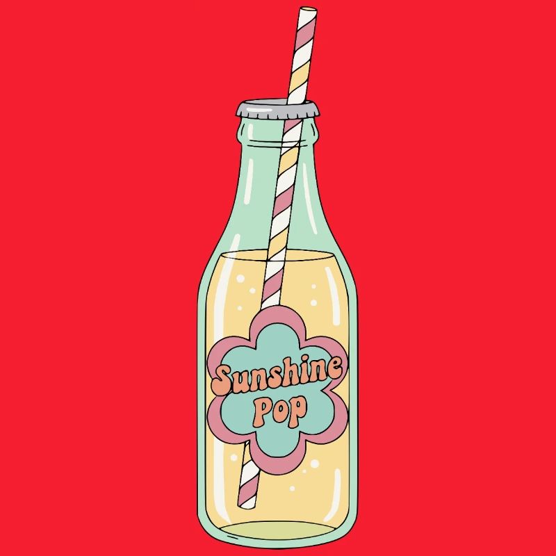 Sunshine Pop Retro Soda Bottle Ästhetik
