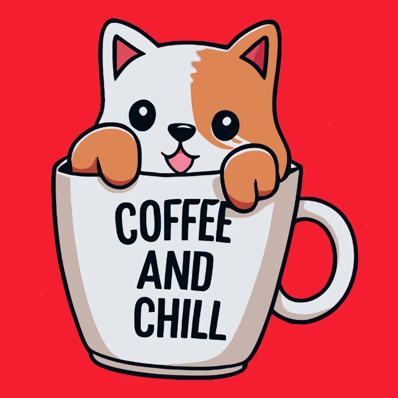 chat mignon dans la conception d’une tasse à café