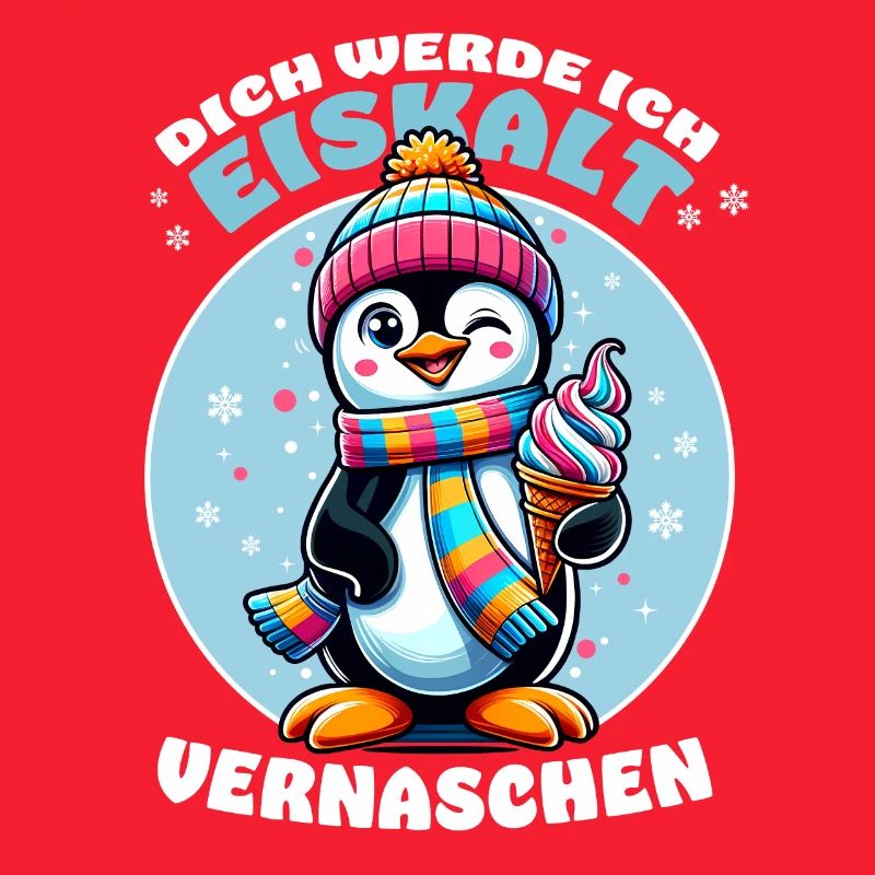 Lustiger Pinguin mit Eis – Cooler Spruch