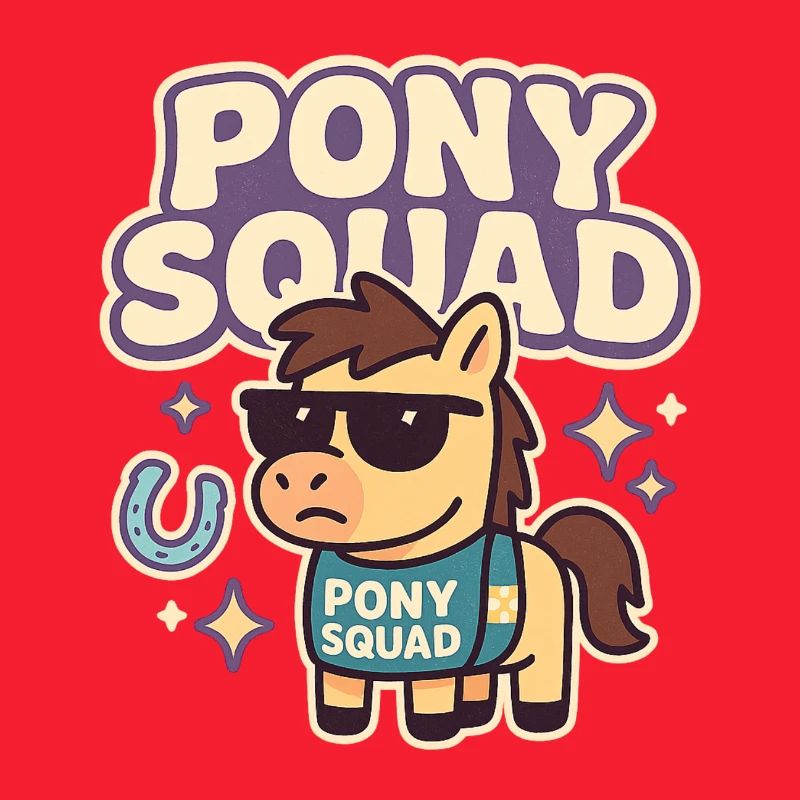 Conception de dessin animé Pony Squad