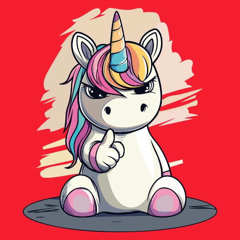 Licorne effrontée avec index – Mignon et cool