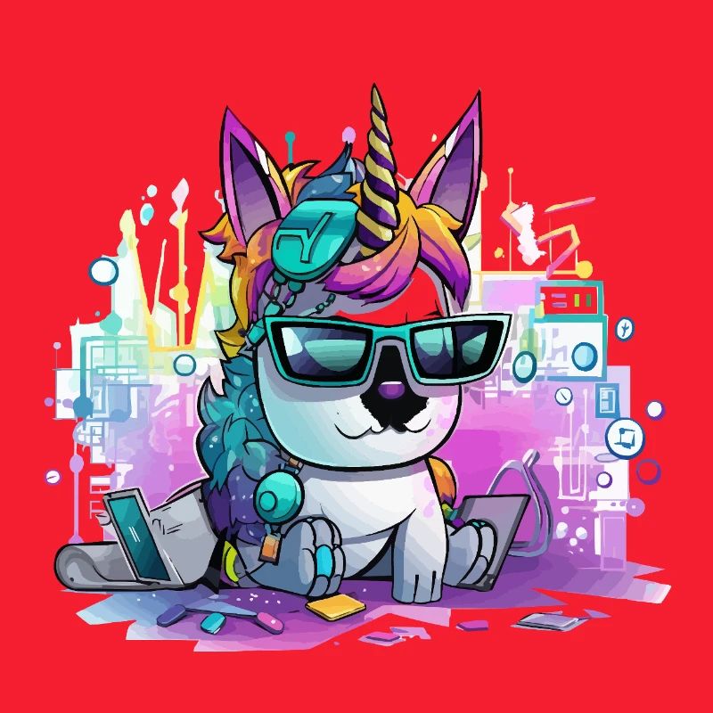 Techicorn Neon Einhorn