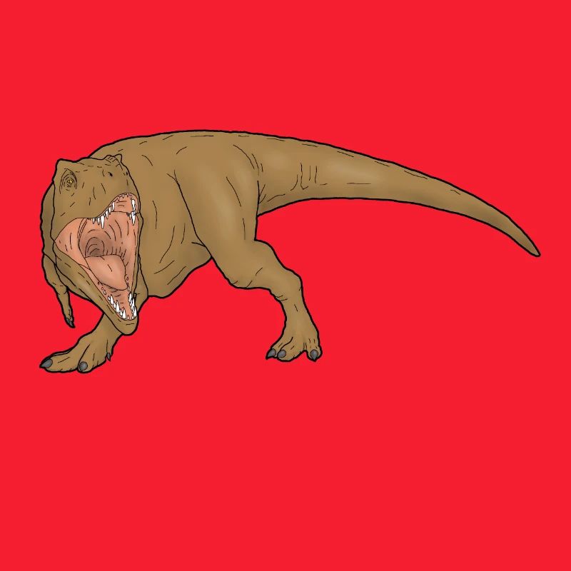 T-Rex roaring comic book style