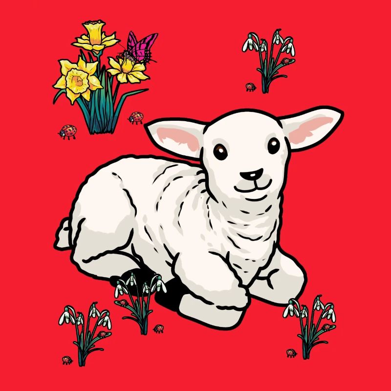Happy Easter Nature Spring Lamb Ungulates Sheep