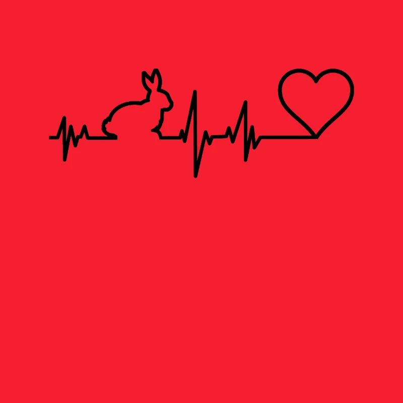 EKG Hase mit Herz Herzfrequenz Geschenk