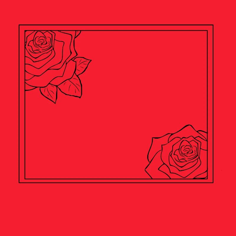 Rectangular frame with roses