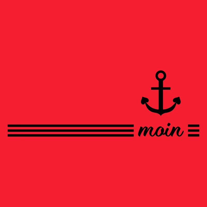Norddeutscher Gruß "moin" mit Anker - maritim