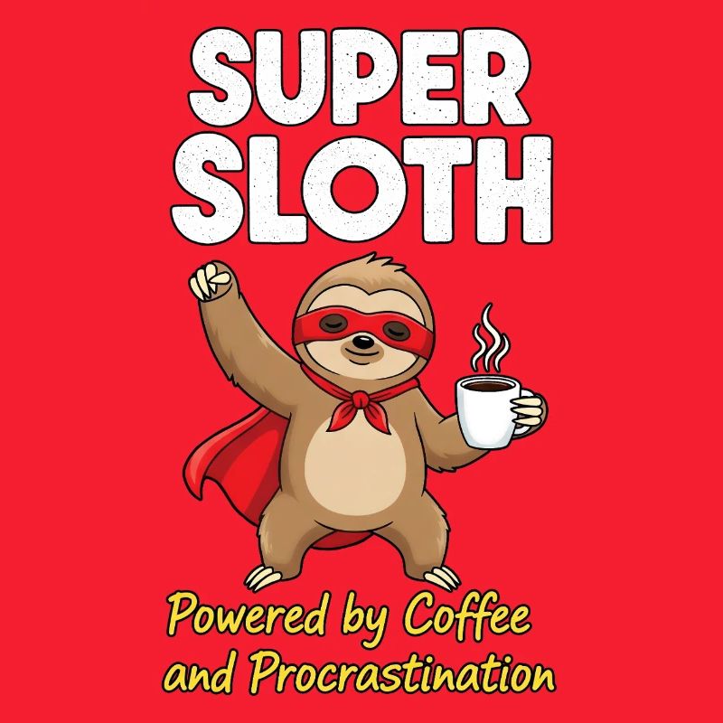 Super Sloth Held Coffee Cape