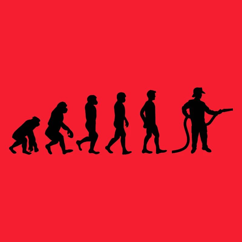 Evolution Feuerwehrmann schwarz