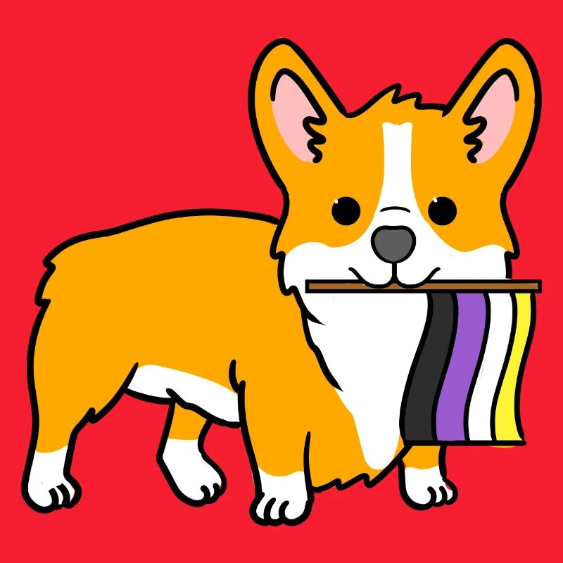 Corgi Nonbinary Pride Drapeau