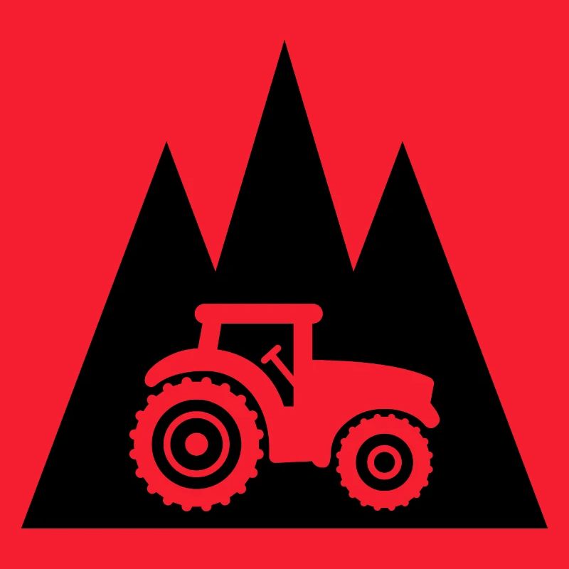 Triangle mountain and tractor -