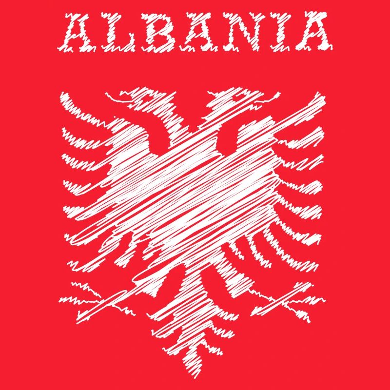 Albania, scribble white