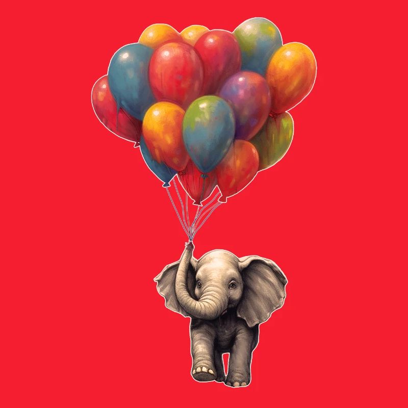 Elephant with balloon