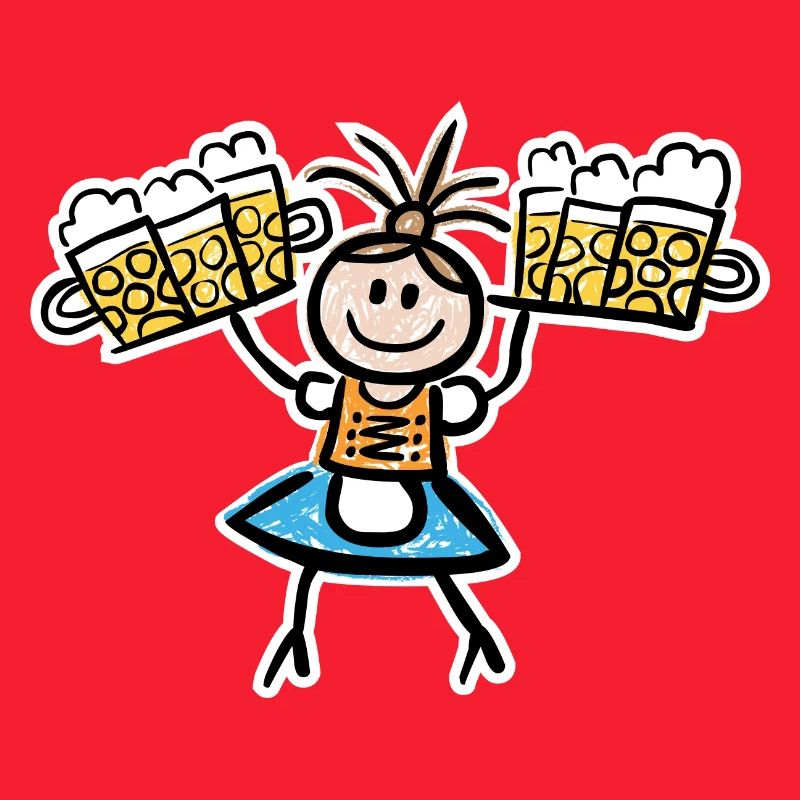 Kellnerin im Dirndl mit Biertablett