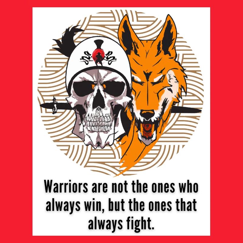 Vector Samurai Warrior Skull Mask Schwert Japan