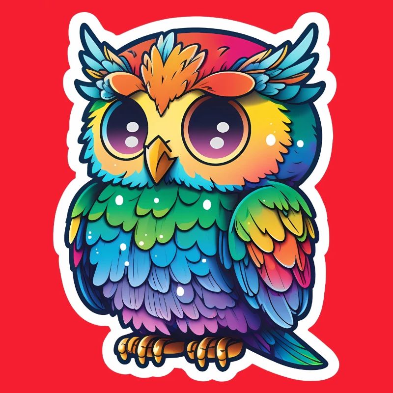Farbenfrohe Eulenillustration