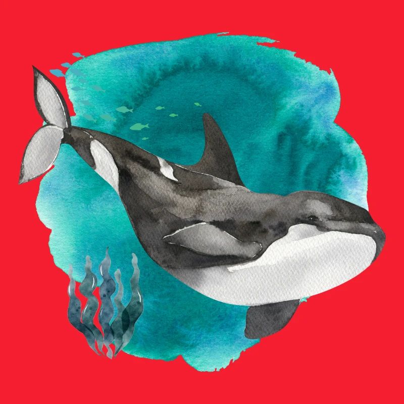 Aquarelle d’orque – Impression d’art Deep Ocean
