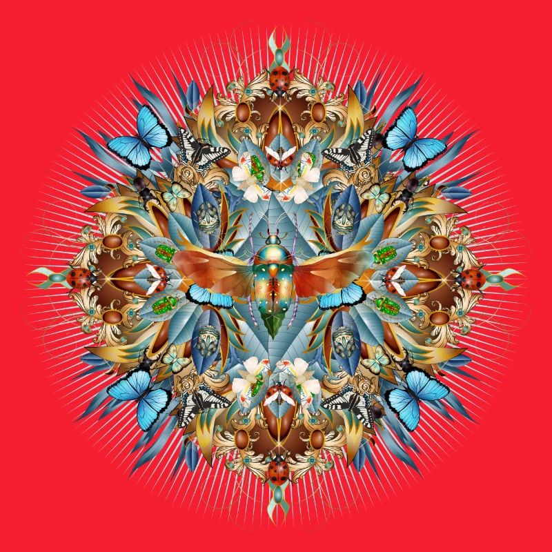 Amulette artistique composée d’insectes en forme florale