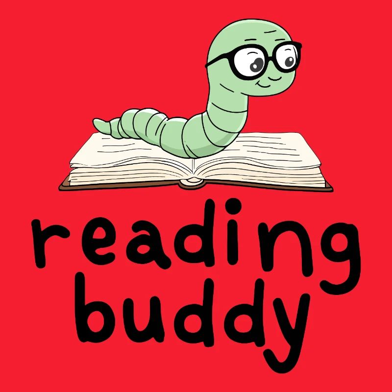 Reading friend Cute bookworm with book
