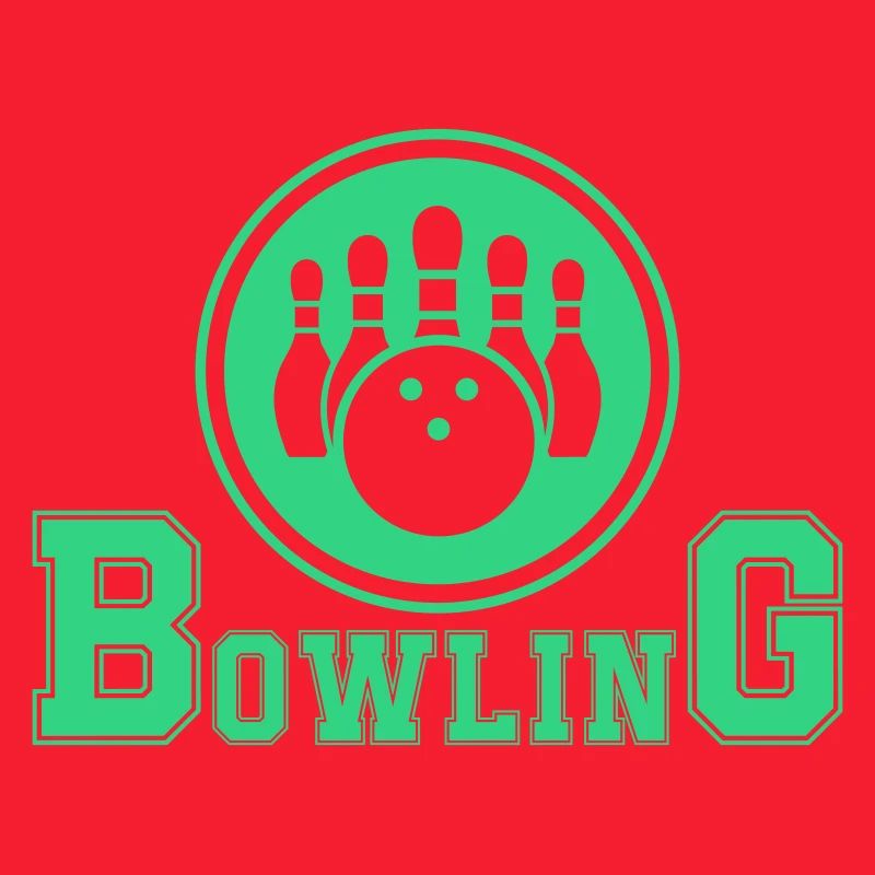 Conception de main de bowling rétro