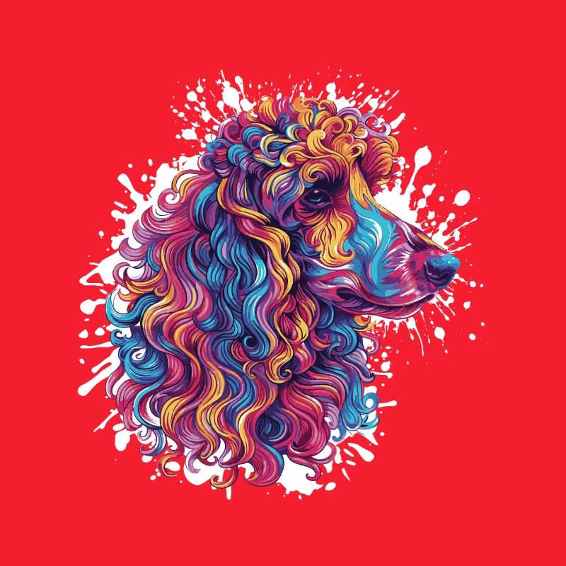 Colored Poodle Head Artwork