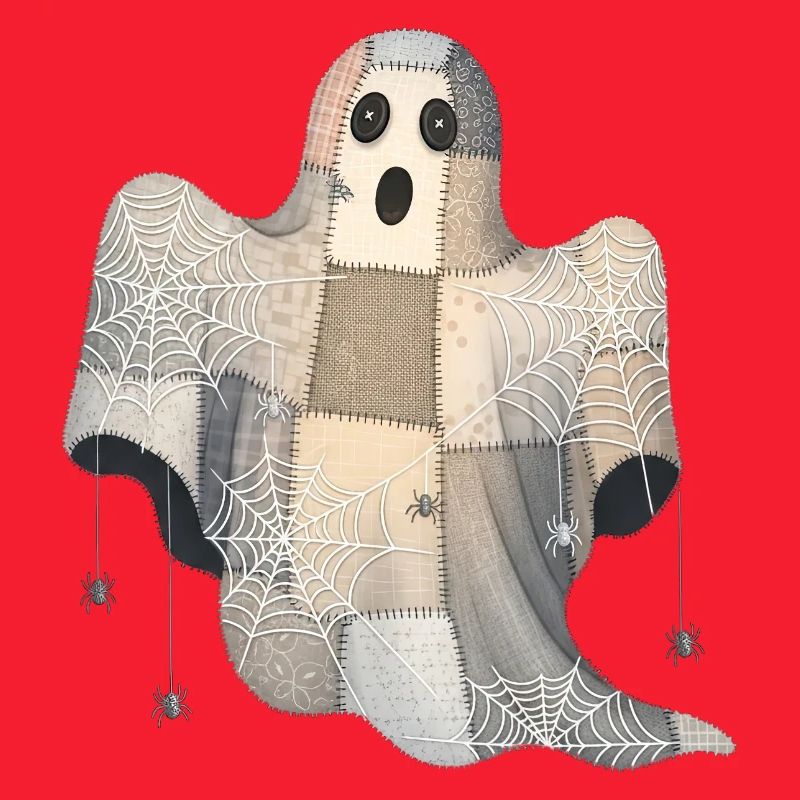 Patchwork Ghost with Spider Webs