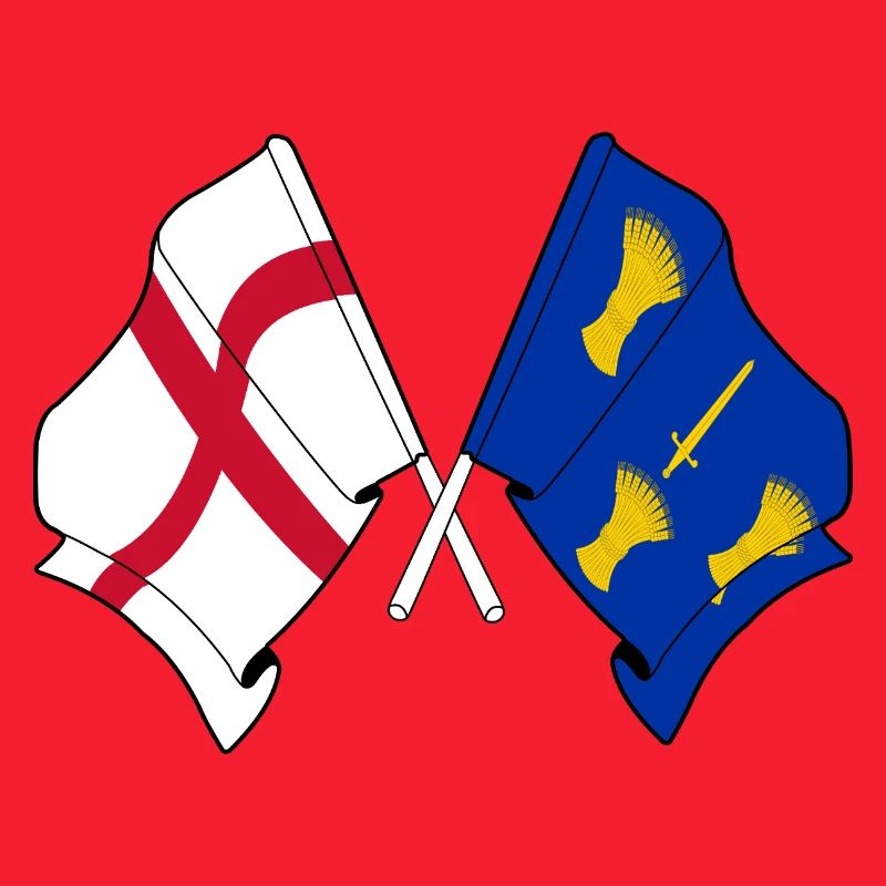 Drapeaux croisés du Cheshire et de l’Angleterre