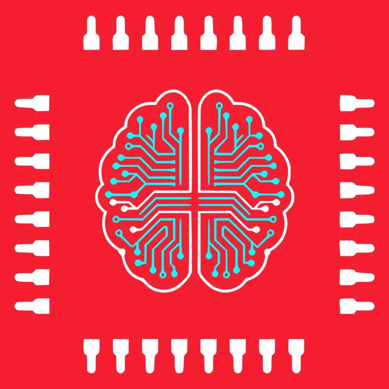 AI Brain Chip Processor Tech Vector