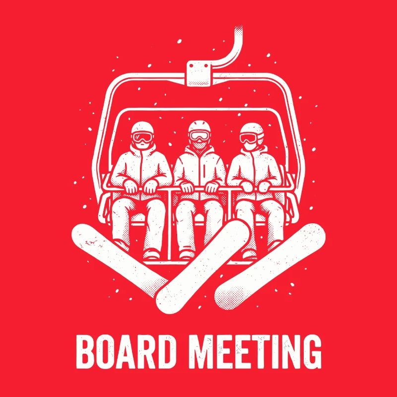 Réunion du conseil d’administration Télésiège de snowboard rétro