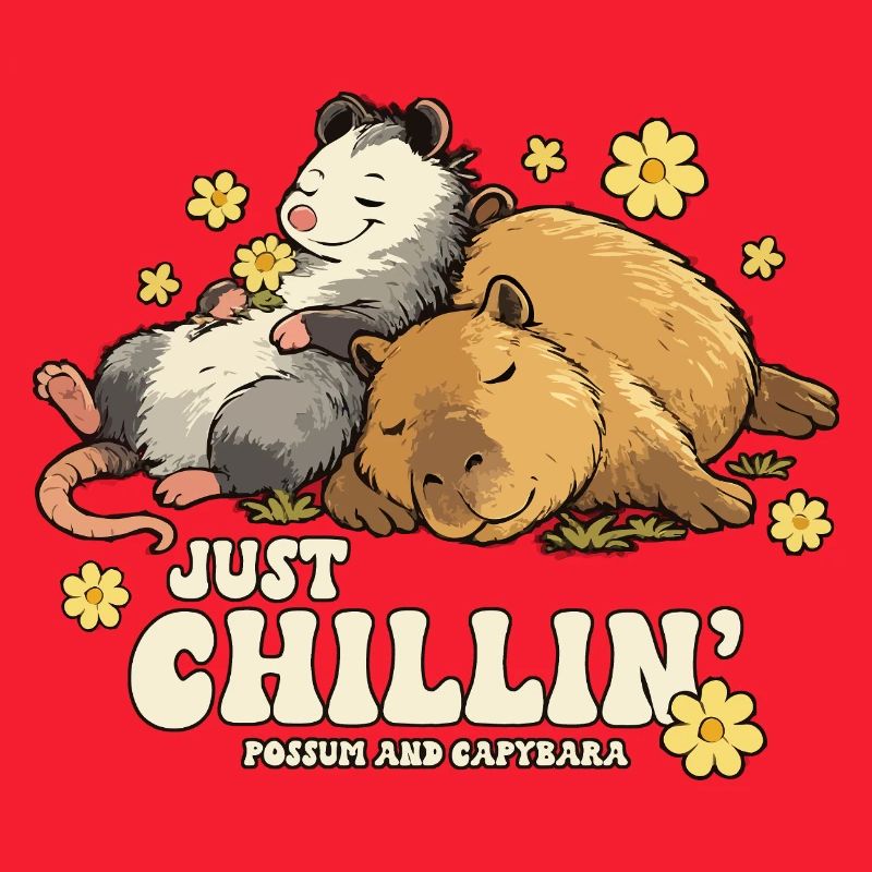 Just Chillin' Possum and Capybara