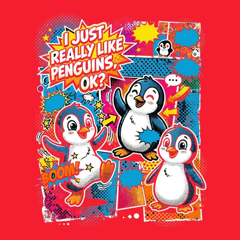 Pinguin Pop-Art Comic Kollage