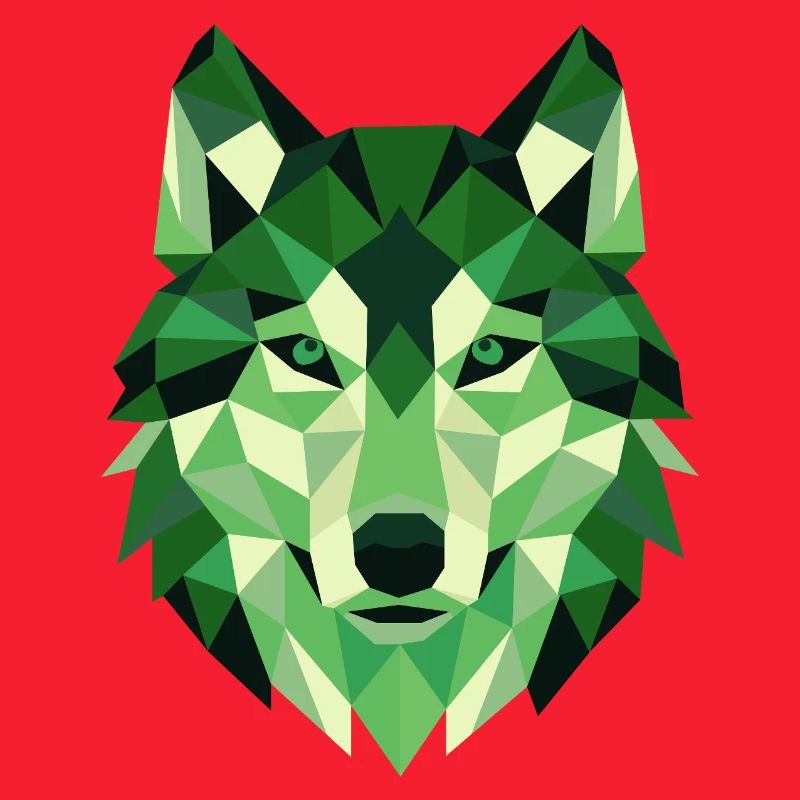 Wolf Head Polygon Geometry Portrait