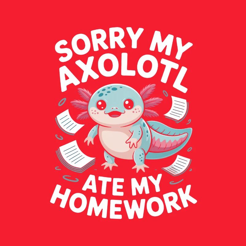 Axolotl Homework Excuse Design