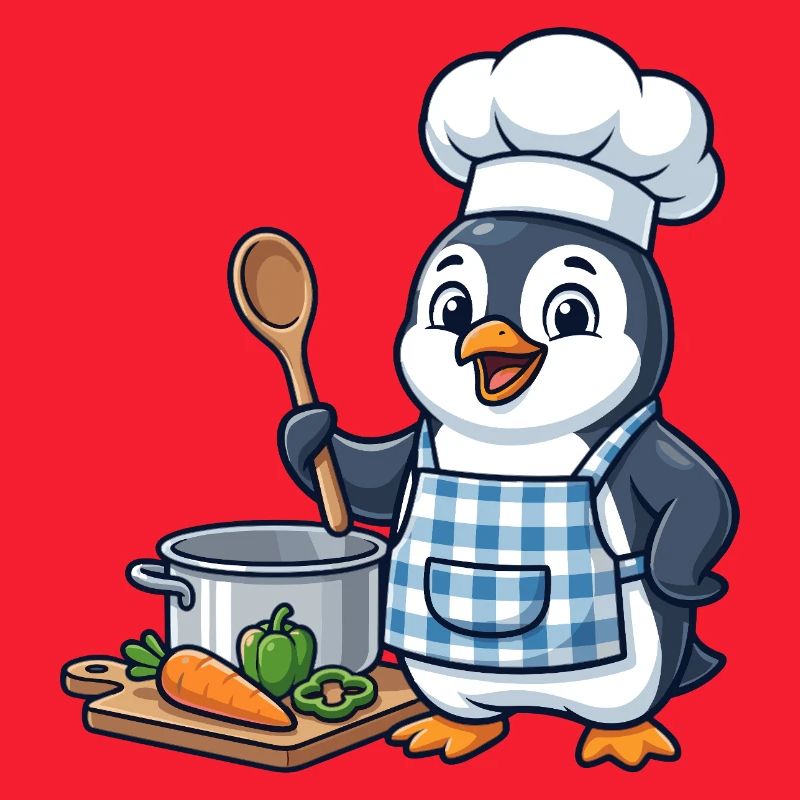 Penguin Chef Vegetable Cooking