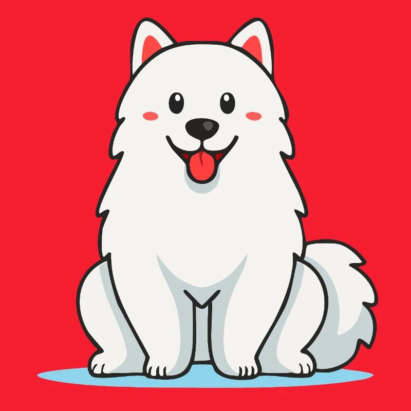Fuzzy White Samoyed Dog (Comic)
