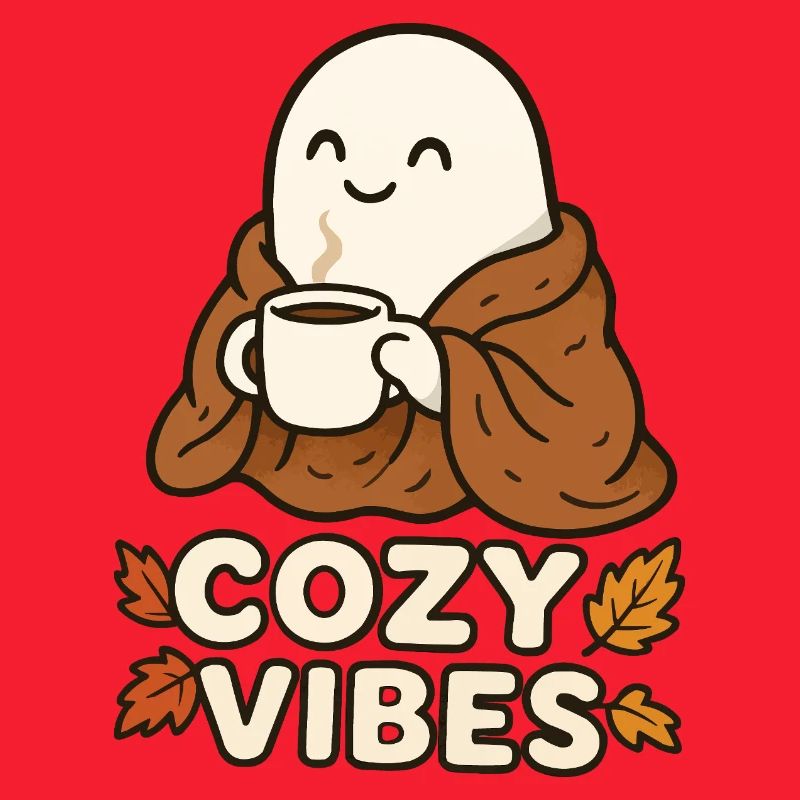 Cozy Vibes Ghost with Mug