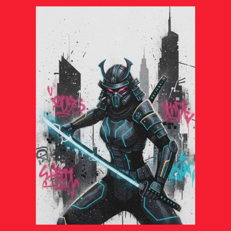 Cyber Samurai Neon Blade