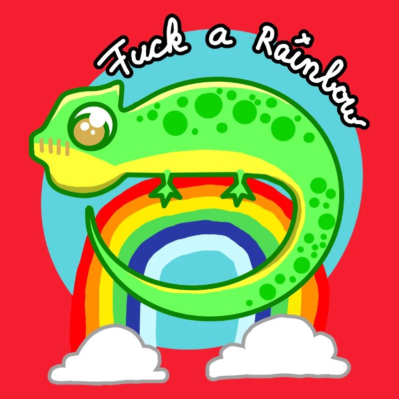 Chameleon Rainbow Clouds Cartoon