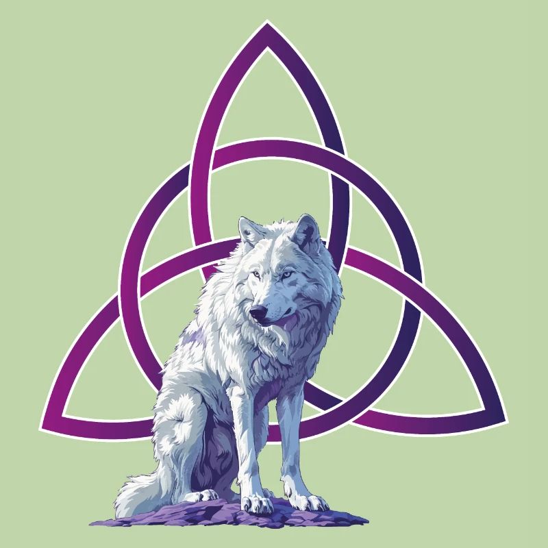 Celtic Triquette White Wolf