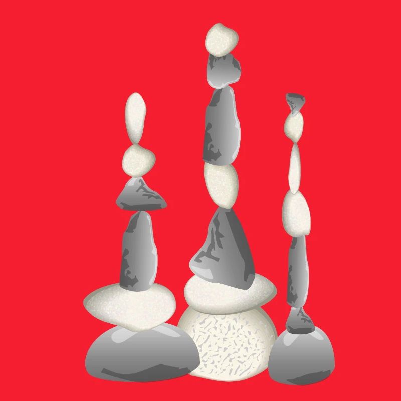Trois tours de pierre équilibrées de style zen