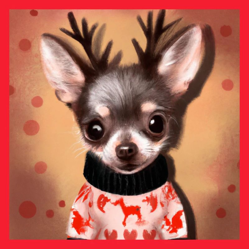 Doux heureux, chien Chihuahua dans un pull de Noël