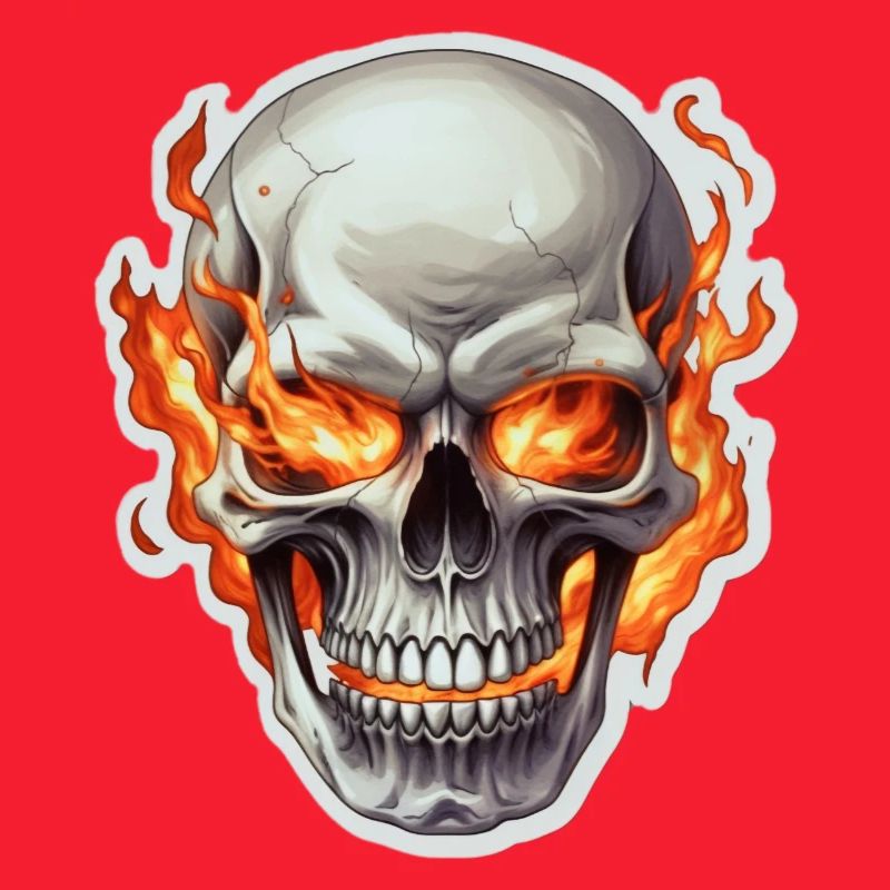 Skull on fire