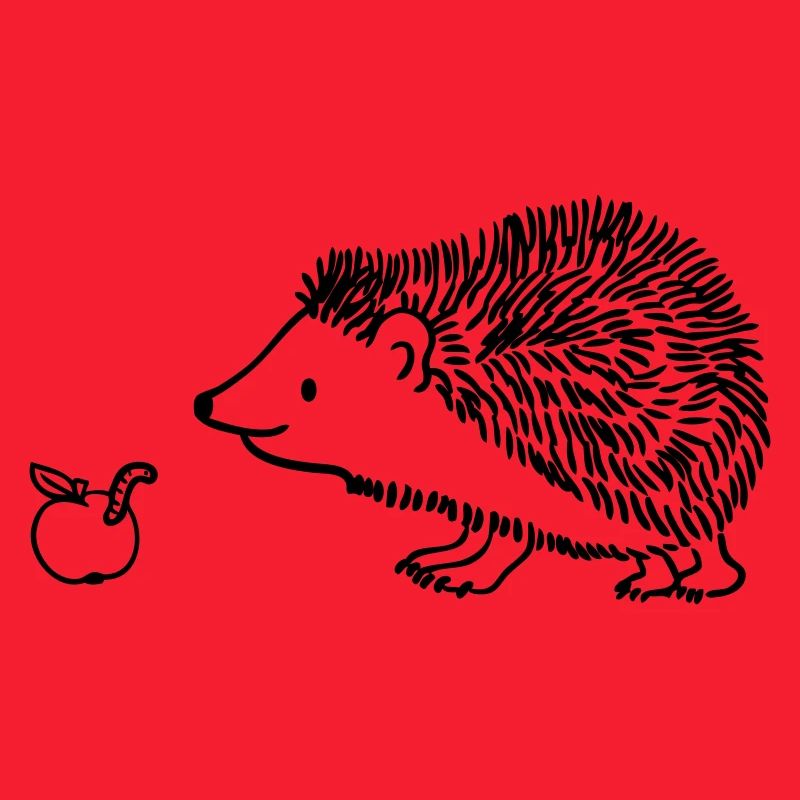 Igel mit Apfel