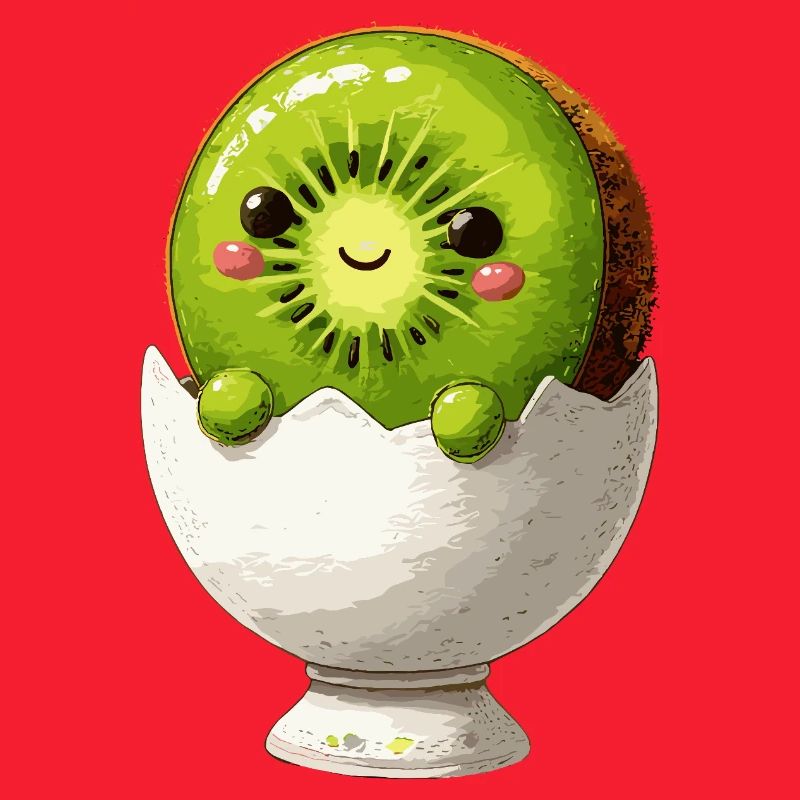 Kiwifruit in eggshell smile