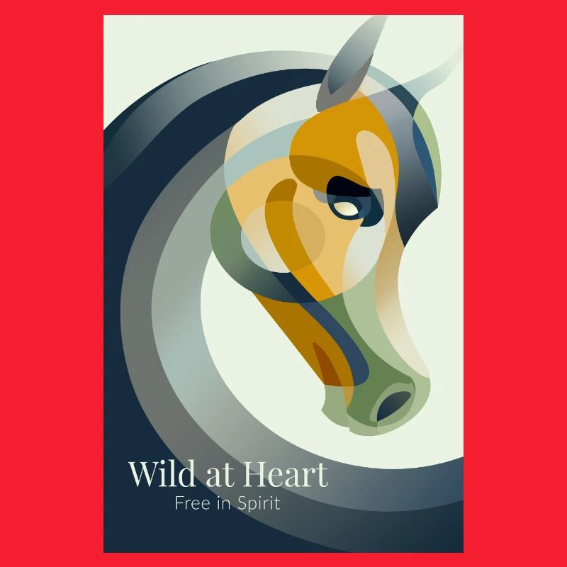 Affiche de cheval abstraite moderne