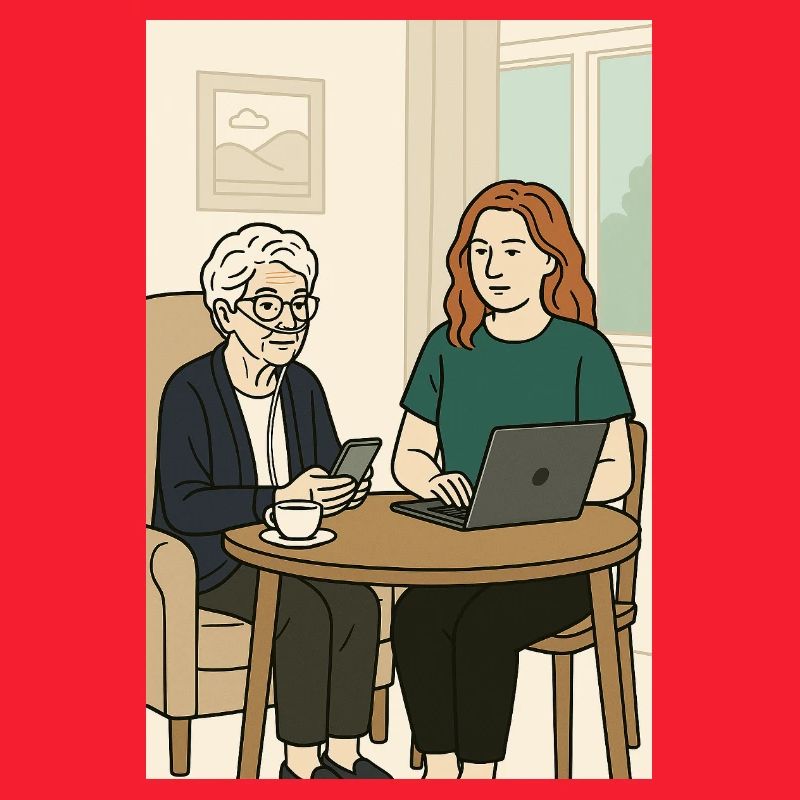 Des générations à la table avec la technologie