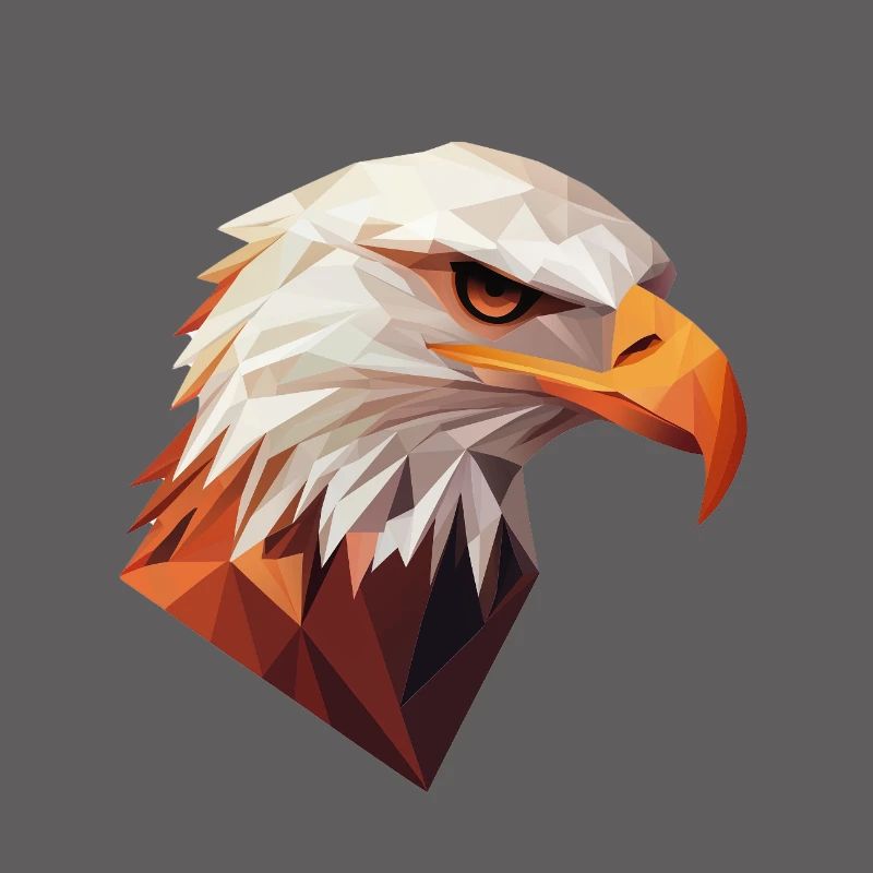 Conception de logo Eagle Head Low Poly Art