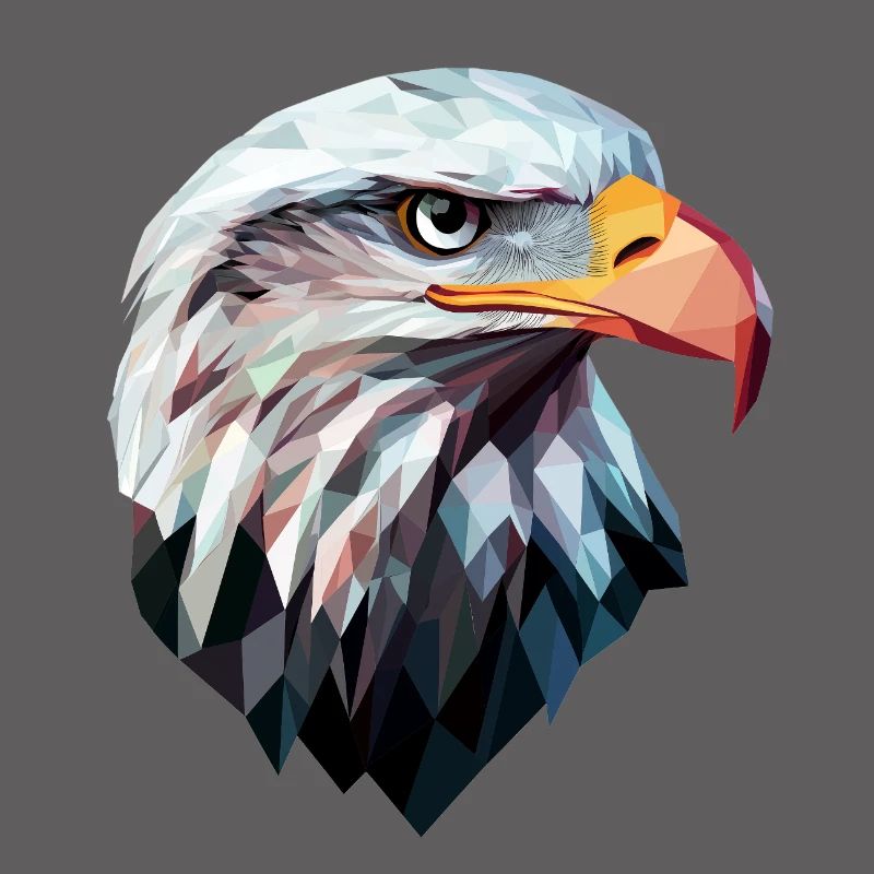 Conception de logo Eagle Head Low Poly Art