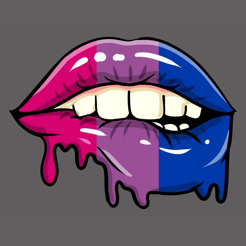 Dripping bisexual lips Bi Pride
